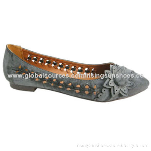 Women's Flat Casual Shoes, Pointed Toe Style with Woven on Upper, OEM Orders WelcomedNew